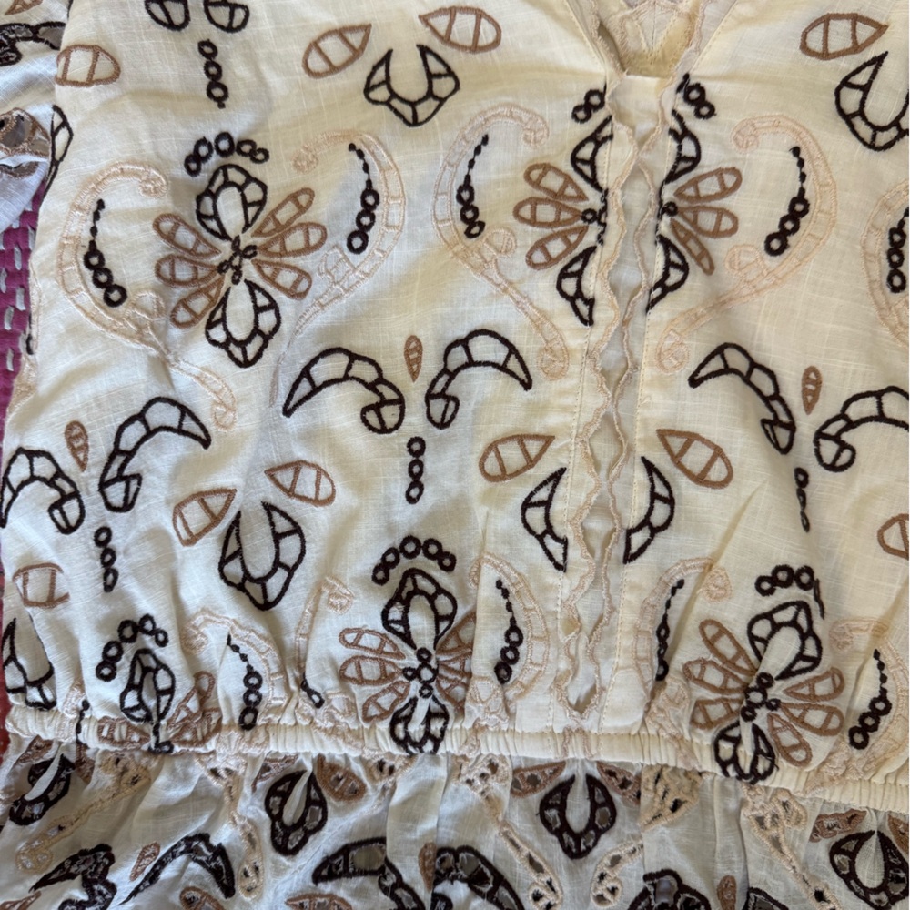 Anthropologie Embroidered White Lace Top - Picture 2 of 6